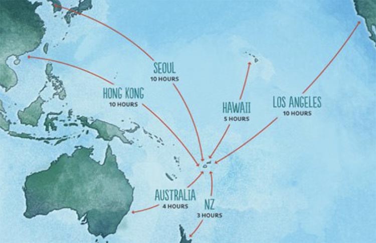 How far is Fiji Australia