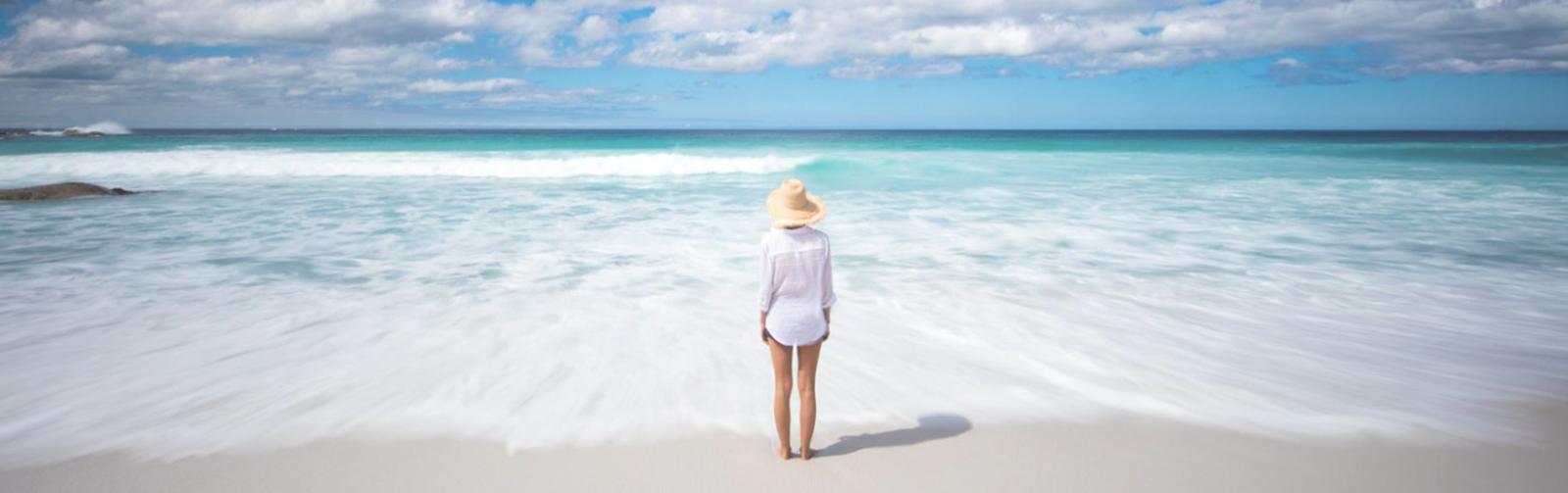 A spring day at the beach in Tasmania
