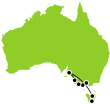 12 Day Great Ocean Road & Tasmania Fly/Drive Small Map