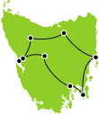 Two Week Best of Tasmania Road Trip Small Map