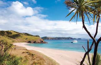 Cruise boat as it visits the Bay of Islands.