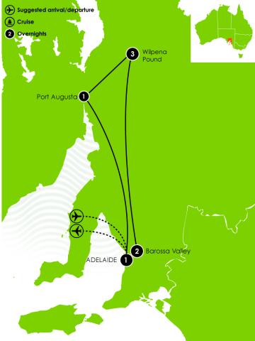 8 Day South Australia Romantic Getaway Large Map