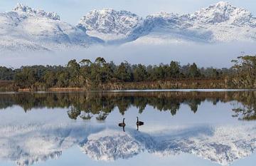 Snowy reflection Tasmania Weather in June