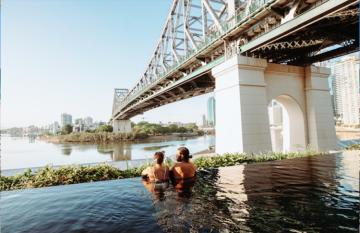 Private infinity pool on the waterfront