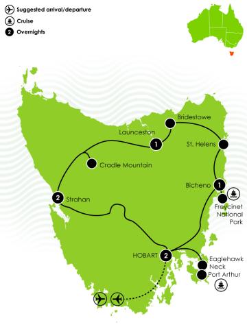 Tour Map: Super 7 Tasmania 