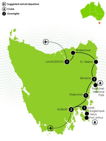 Tour Map: Tassie Getaway 25/26